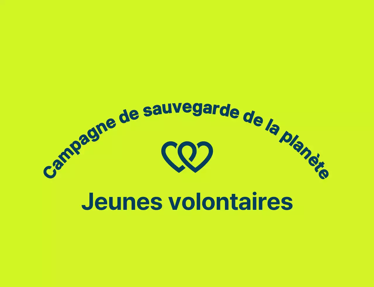 Logo du symbole du bénévole propre en vert clair et bleu marine pour les organisations mondiales de défense de l'environnement.