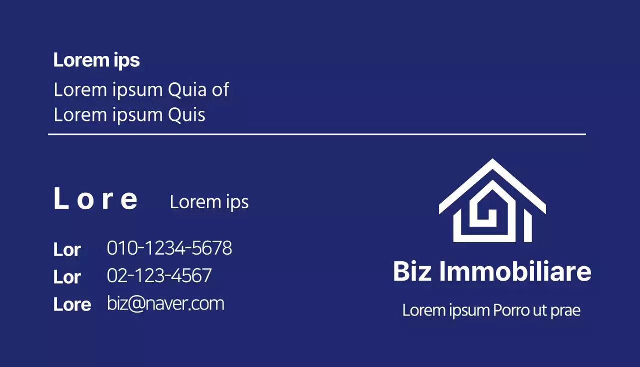 Logo blu biglietto da visita agente immobiliare