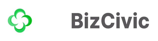 Logo einer zivilen Organisation mit einem einfachen grünen Symbol und dem Namen der Organisation