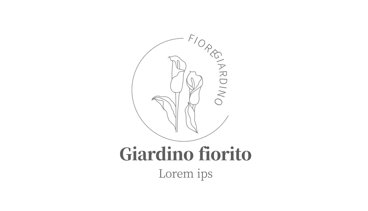 Biglietto da visita illustrato rosa grigio per fioristi