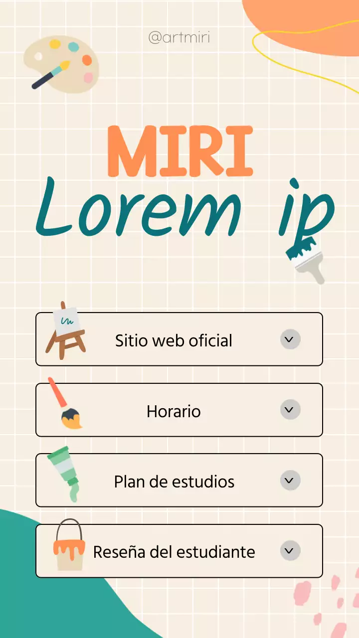 Escuela de arte marfil-naranja-verde linknotes