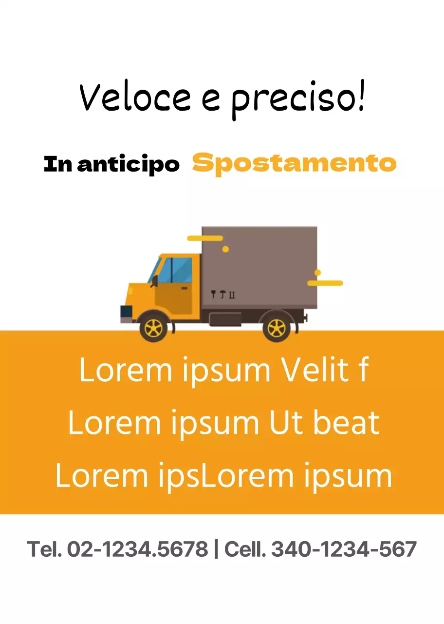 Illustrazione di un camion arancione per il trasloco