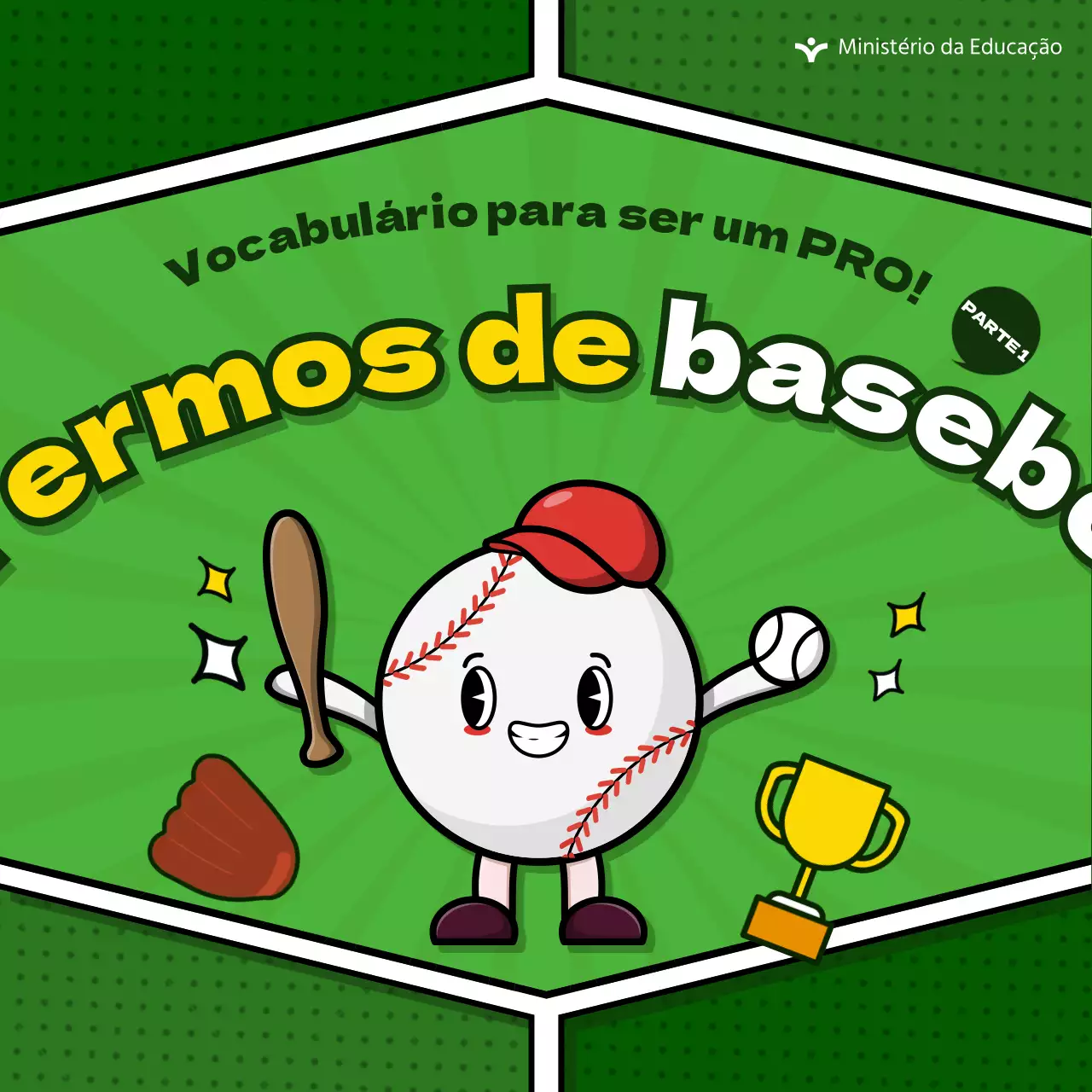 Fornecer informações sobre termos bonitos de basebol num fundo verde