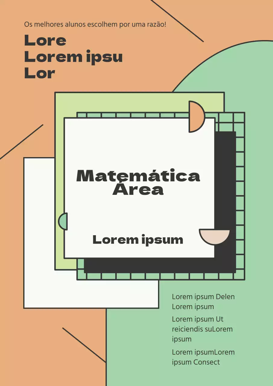 Bloco de notas cor de laranja e menta pontos fichas de trabalho de matemática