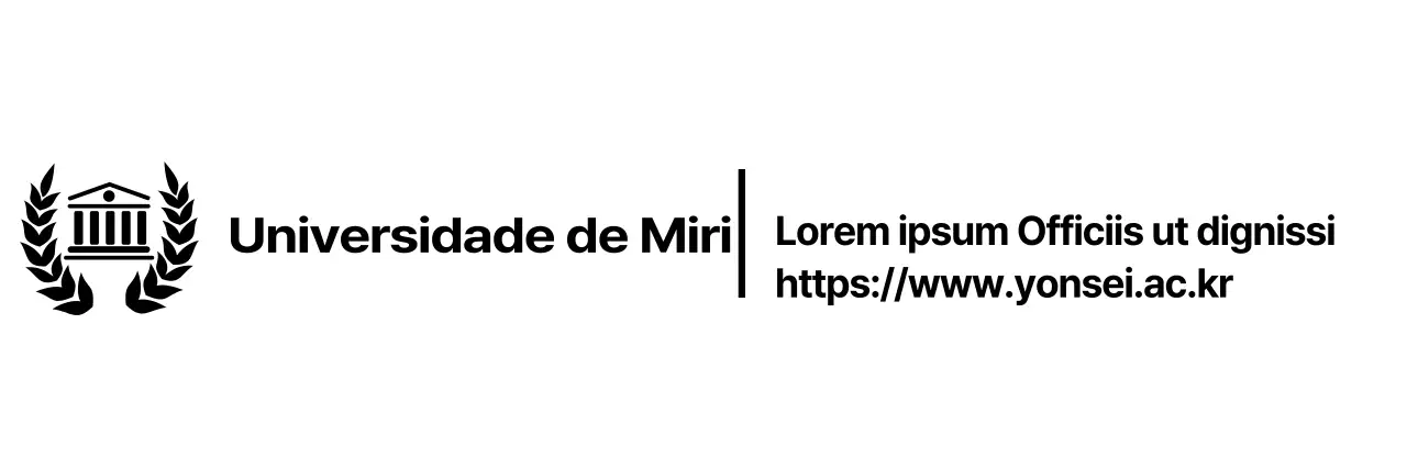 Símbolos modernos simples e pretos Estilo de layout de combinação de logótipo e texto para informação e promoção universitária