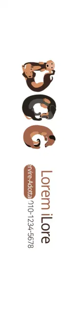 Illustrazione di un simpatico cucciolo marrone e nero per un rifugio per animali per promuovere i propri servizi o le adozioni.