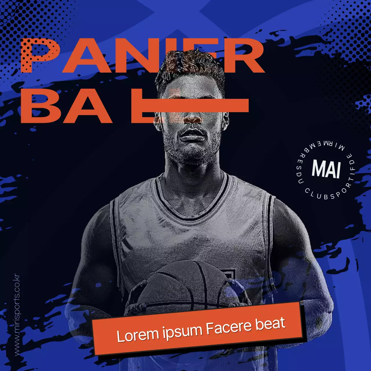 Recrutement pour l'équipe de basket du Sportscentre bleu et orange