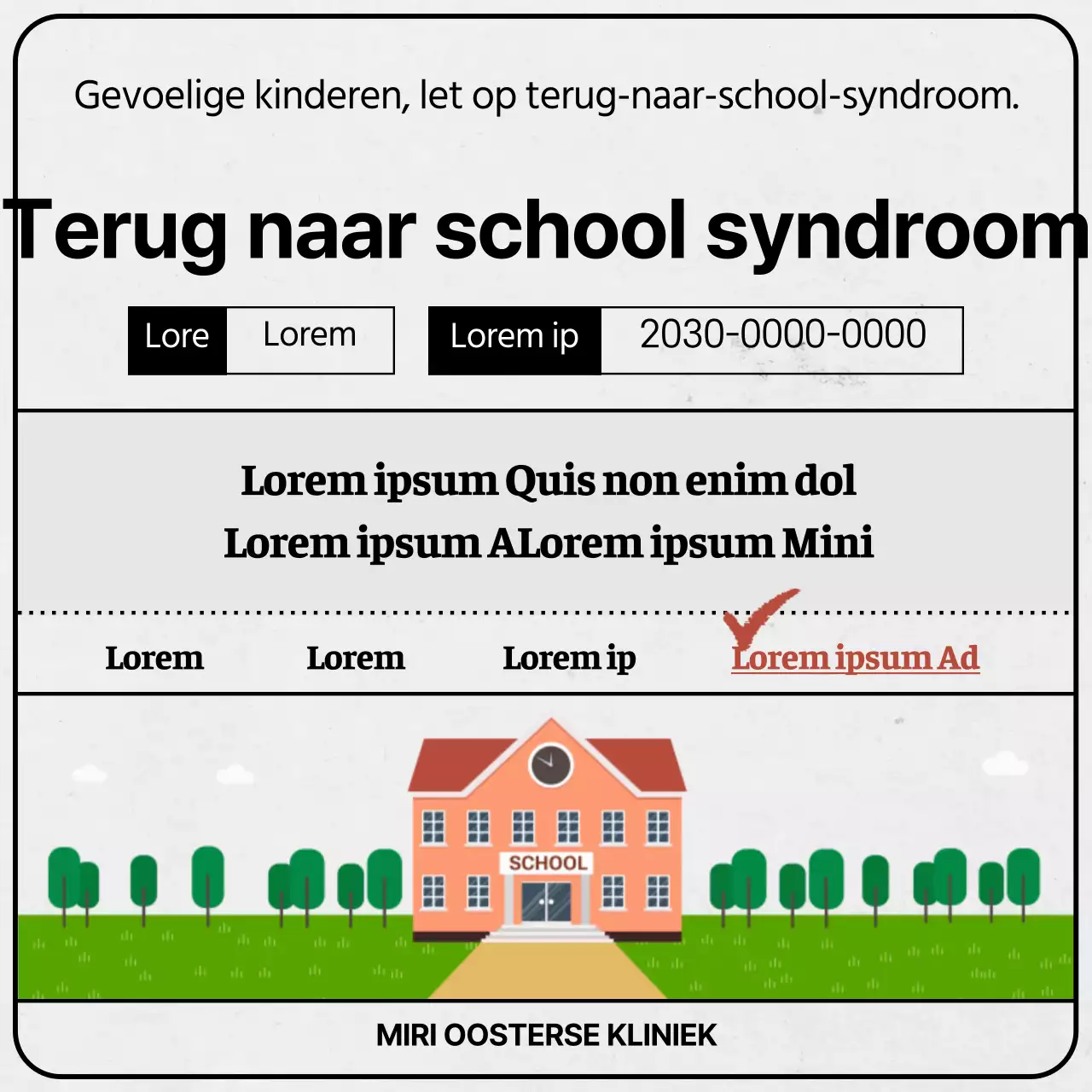 Grijze en groene examenpapieren netjes back-to-school syndroom thema