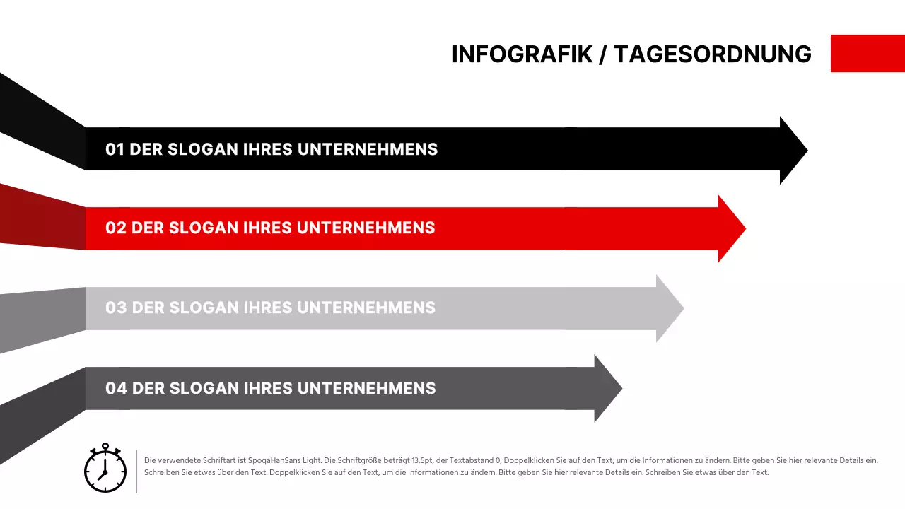 Einfache Agenda in Rot und Schwarz