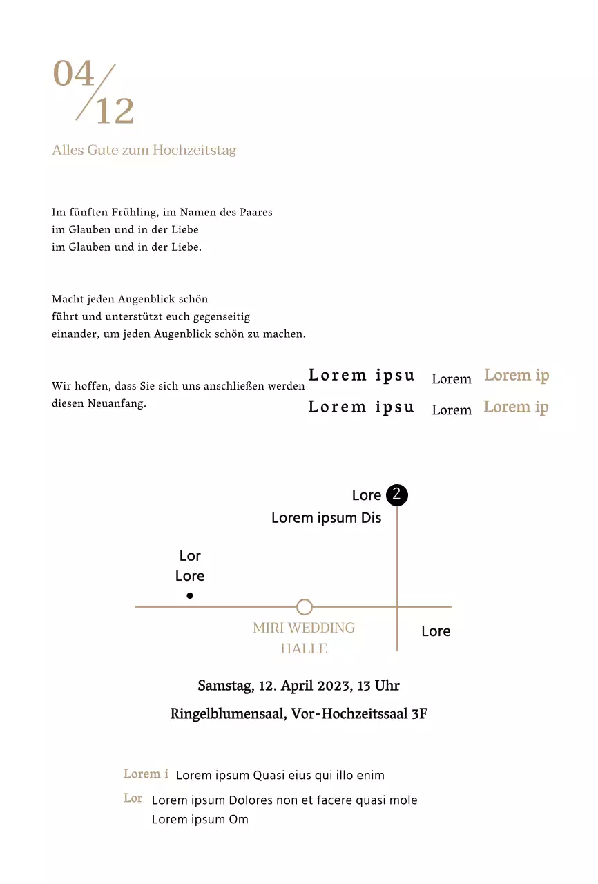 Klares Textkonzept Hochzeitseinladung mit ovalem Rahmen