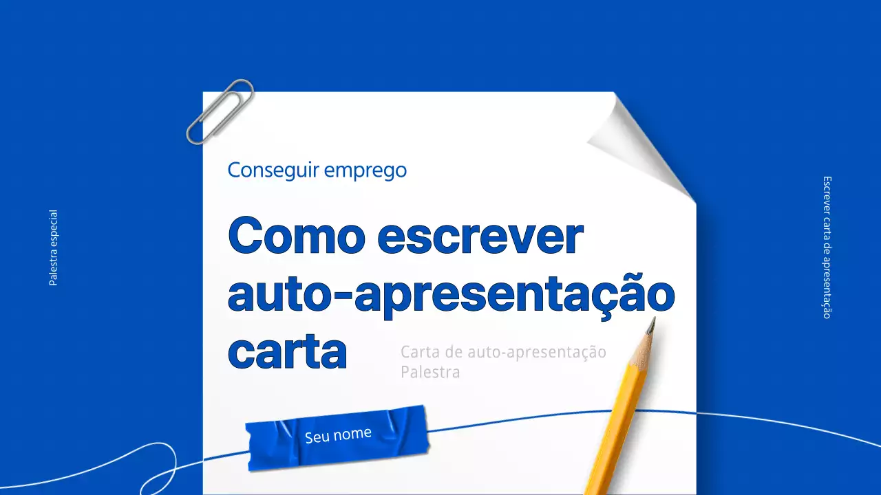 Bloco de notas com fundo azul Ensina-te a escrever uma carta de apresentação