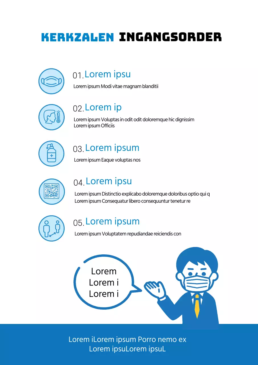 Een blauw-witte nette kerkhof ingangsvolgorde