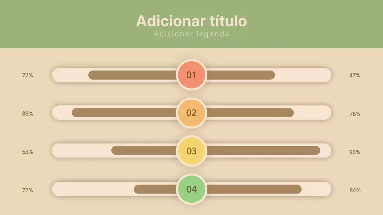Um quadro comparativo simples em verde e castanho claro
