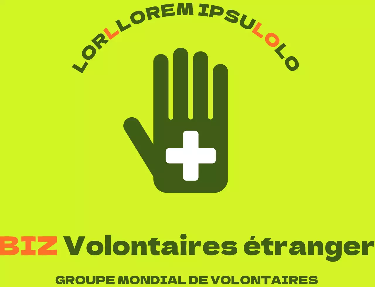 Gilet de volontaire à l'étranger avec un simple logo vert-orange