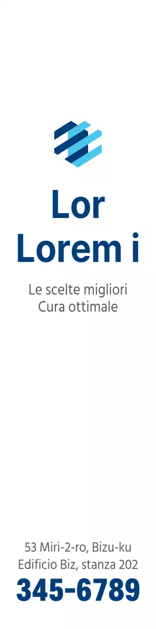 Promozione di un ospedale generale con un logo semplice in blu e azzurro.