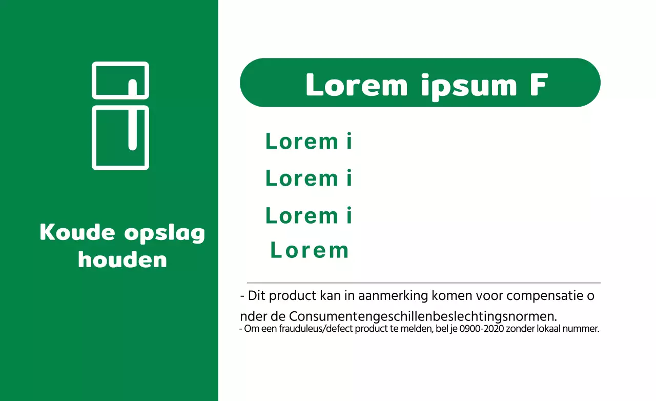 Wit Groen Schoon gekoeld voedselinformatiedisplay