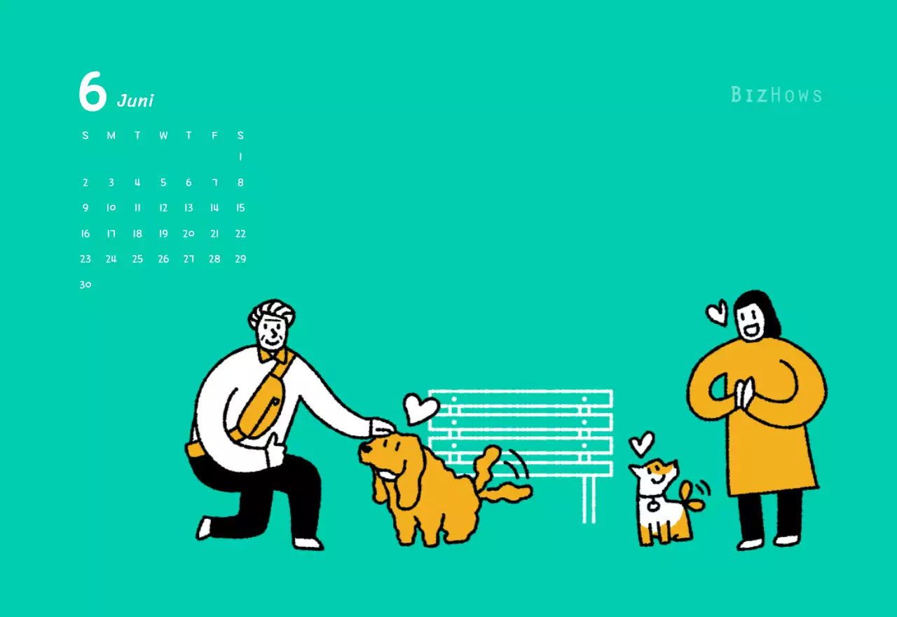 Nieuwjaarskalender met schattige illustraties