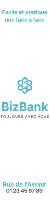 Promouvoir une banque avec un simple logo turquoise