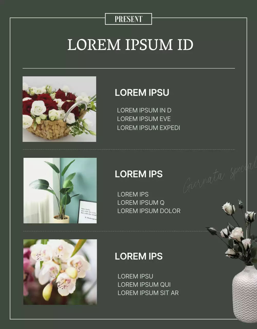 Acquistate fiori verde scuro e fateveli consegnare in tempo per la stagione