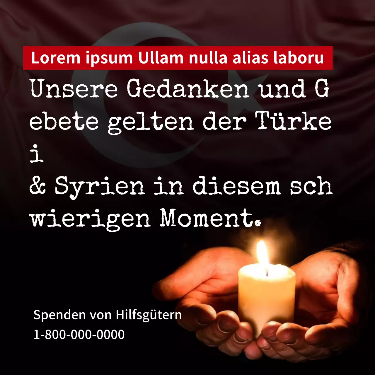 Dunkle Kerze wärmt Relief Ankündigung