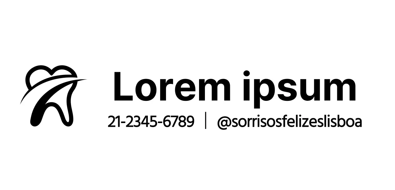 Símbolo dentário simples e limpo estilo de logótipo para informação e promoção dentária