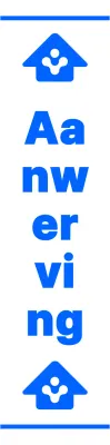 Blauw en wit eenvoudige moderne pijl iconen en tekst zinnen lay-out stijl Routebeschrijving naar de nieuwe huur interview