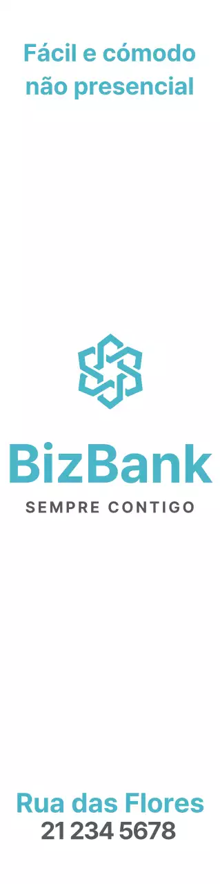 Promoção de um banco com um simples logótipo turquesa