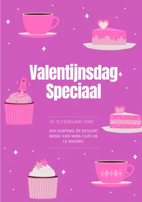 Een roze, geïllustreerd Witte Dag café-evenement