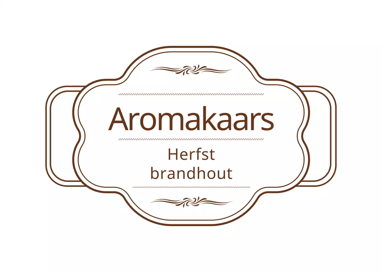 Eenvoudige, sentimentele kaars in frame-stijl in bruin en wit met instructiessticker