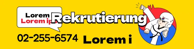 Gelbe Illustration zur Förderung der Taekwondo-Schule