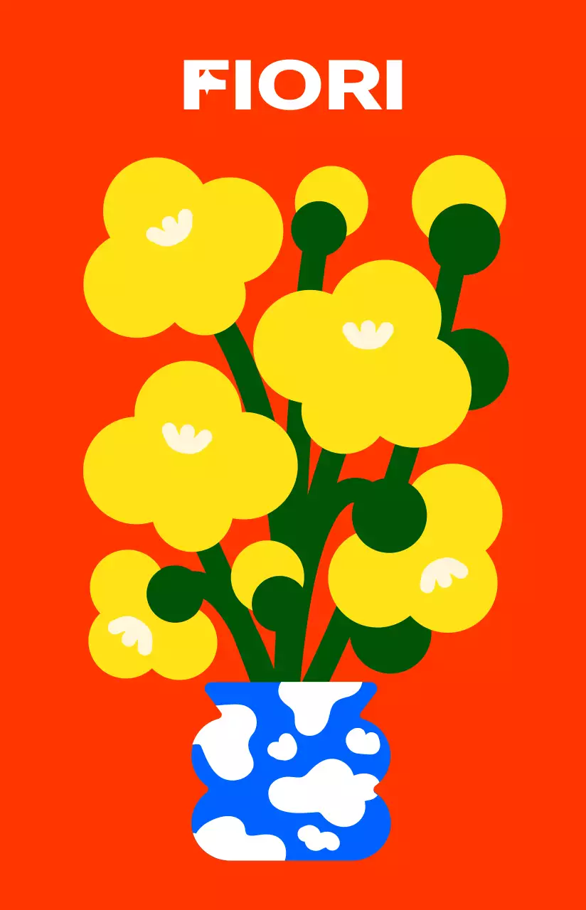 Uno stile di illustrazione floreale colorato, carino e alla moda per prodotti personali.