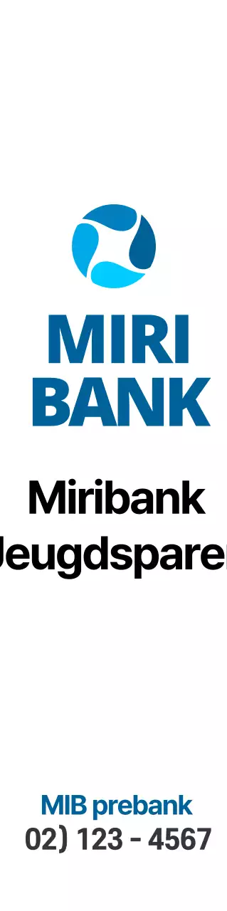 Promotie met een eenvoudig blauw-zwart banklogo