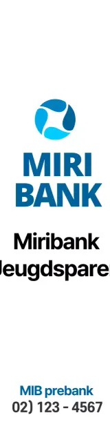 Promotie met een eenvoudig blauw-zwart banklogo