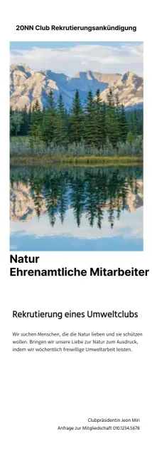 Rekrutieren Sie einen Umwelt-Freiwilligenclub mit sauberen Naturfotos