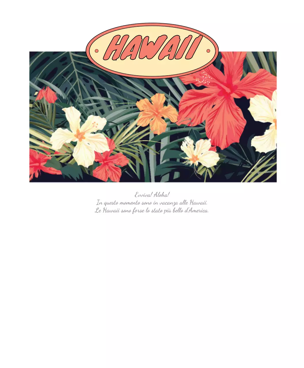 Illustrazione floreale hawaiana estiva