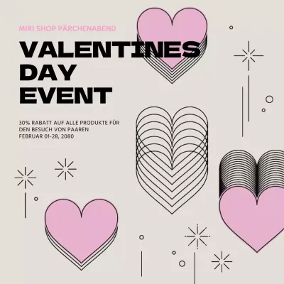 Illustrierte Veranstaltungsdetails zum Weißen Tag in Beige und Rosa