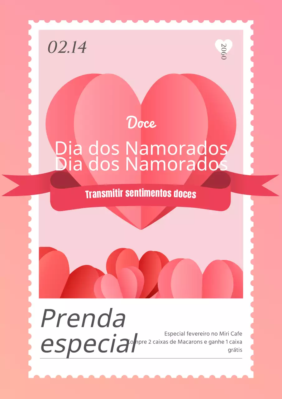 Evento do Dia Branco com moldura de carimbo de coração cor-de-rosa