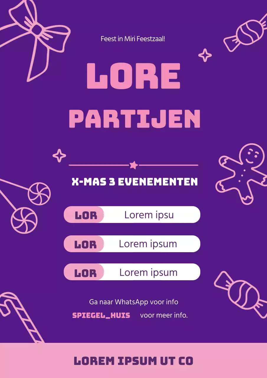 Paars Roze Illustratie Kerstfeest Kamerpromotie