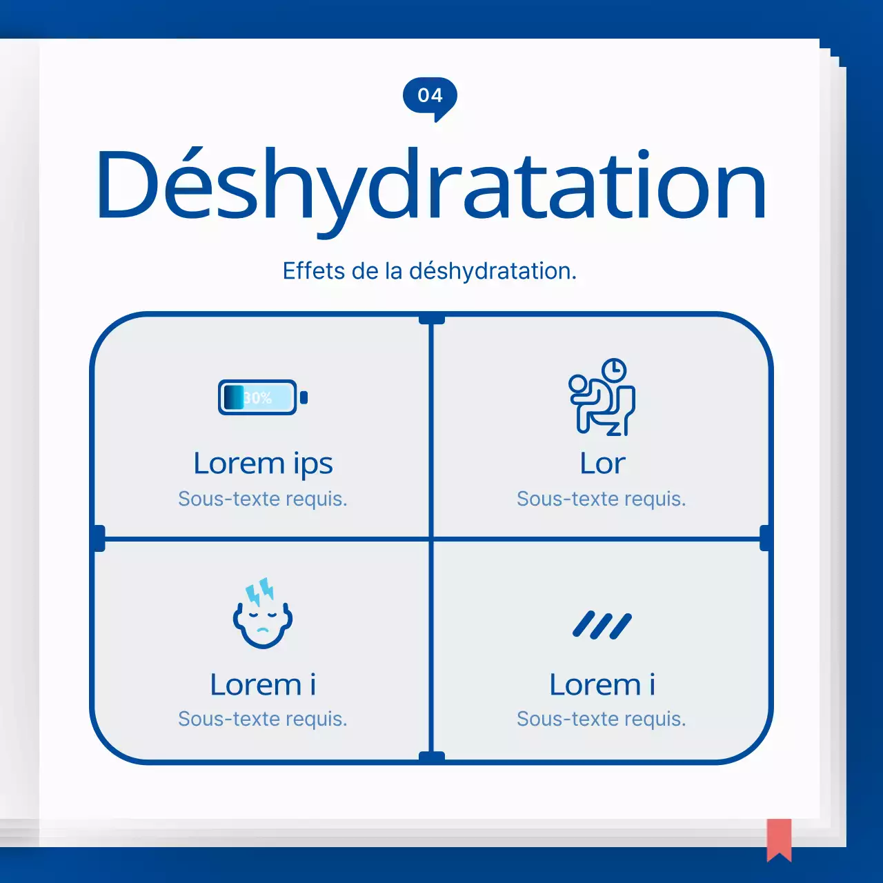 Icône bleu et bleu ciel concept encyclopédie de l'eau