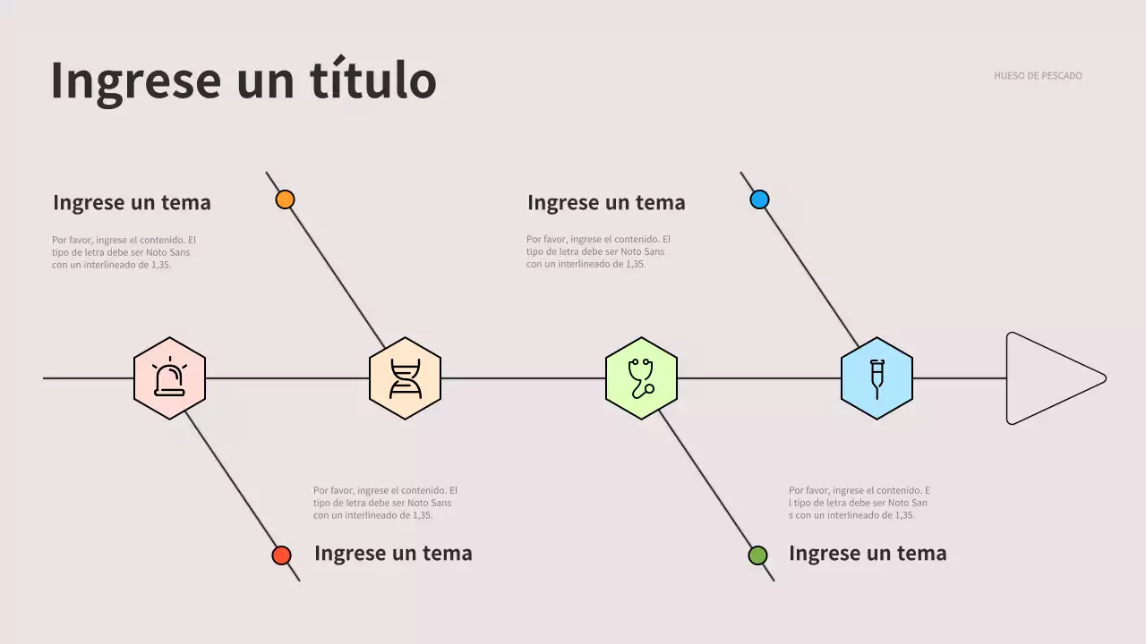 Gráfico de espina de pescado en gris y negro