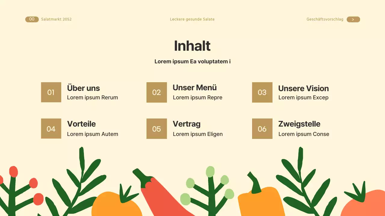 Leitfaden für Branchenvereinbarungen der Beige's Salatmarke