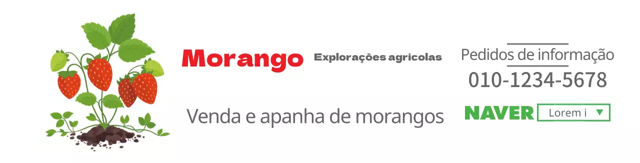 Ilustração de frutos brancos promoção de quinta de morangos