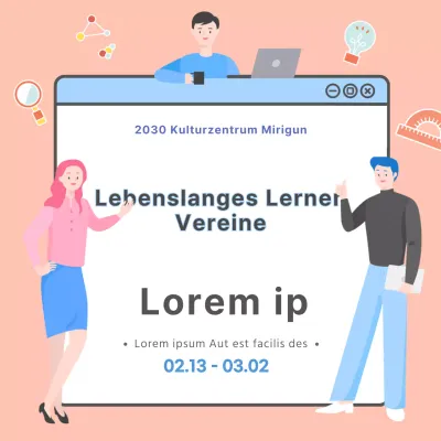 Ankündigung der pastellfarbenen Lernkreise