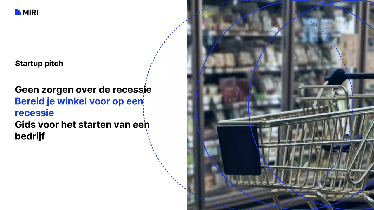 Een handleiding voor het starten van een winkelcentrum met een wit, blauw en zwart kleurenschema en rasterindeling