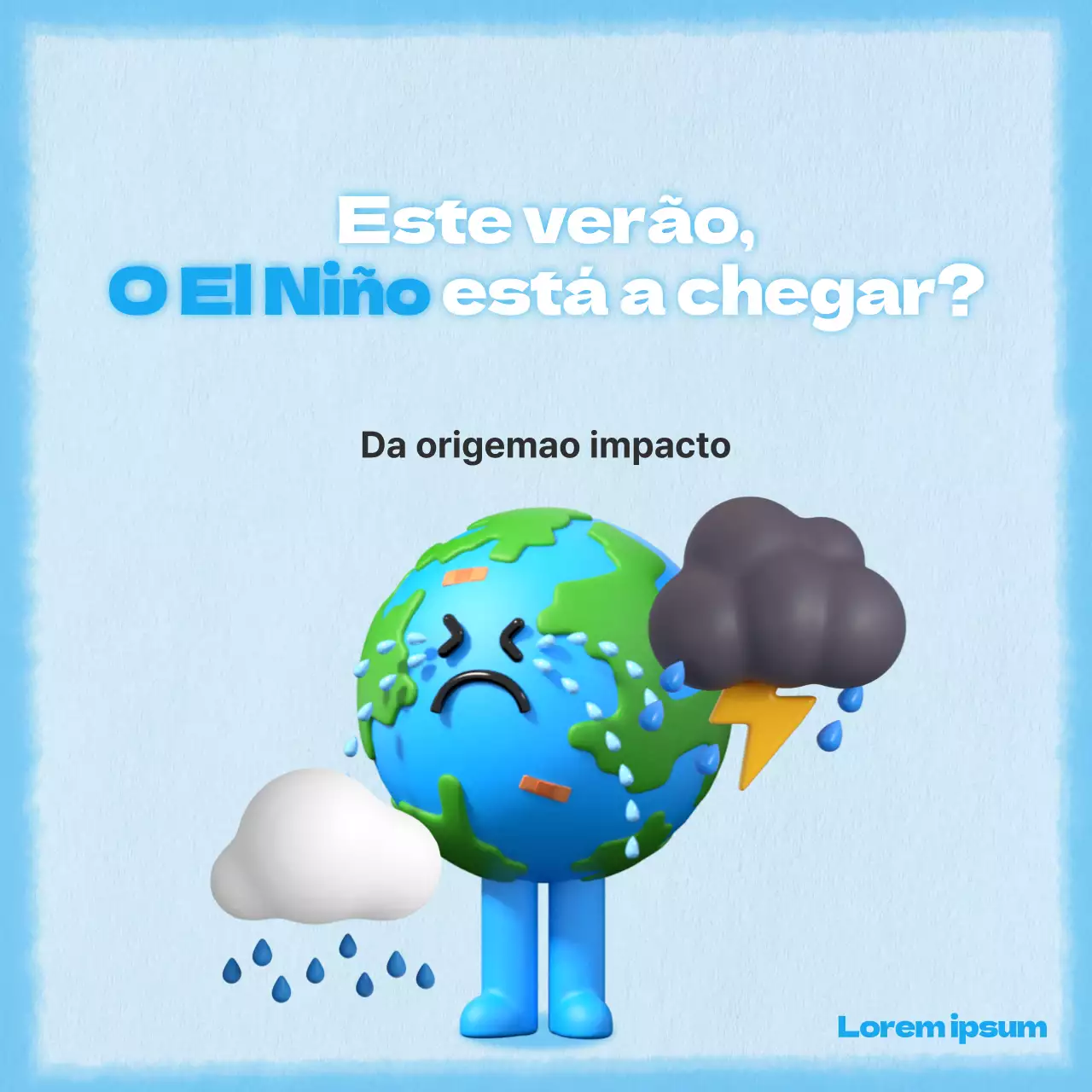 Um conceito simples e giro em azul para o posto de informação sobre o clima