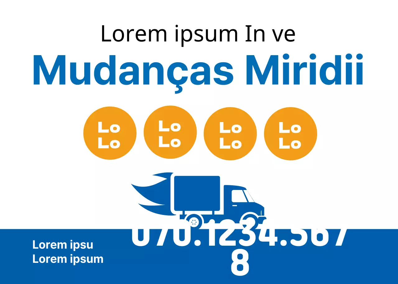 Promover uma empresa de mudanças branca, azul e limpa