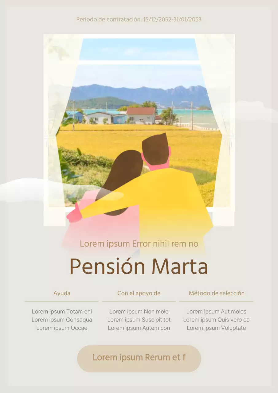 Un mes en la vida de un proyecto de apoyo beige y amarillo