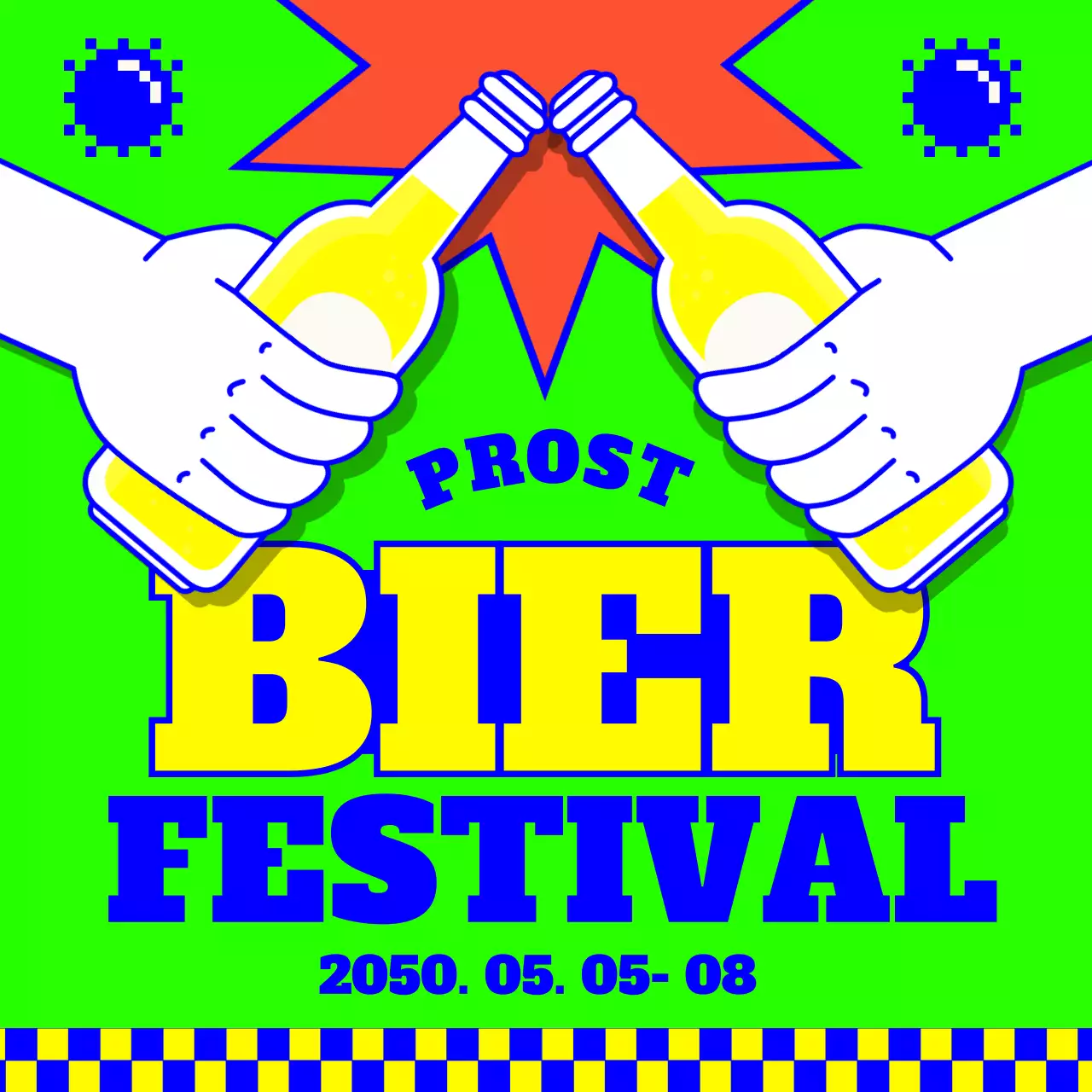 Werben Sie für Ihr Bierfest in buntem Neon
