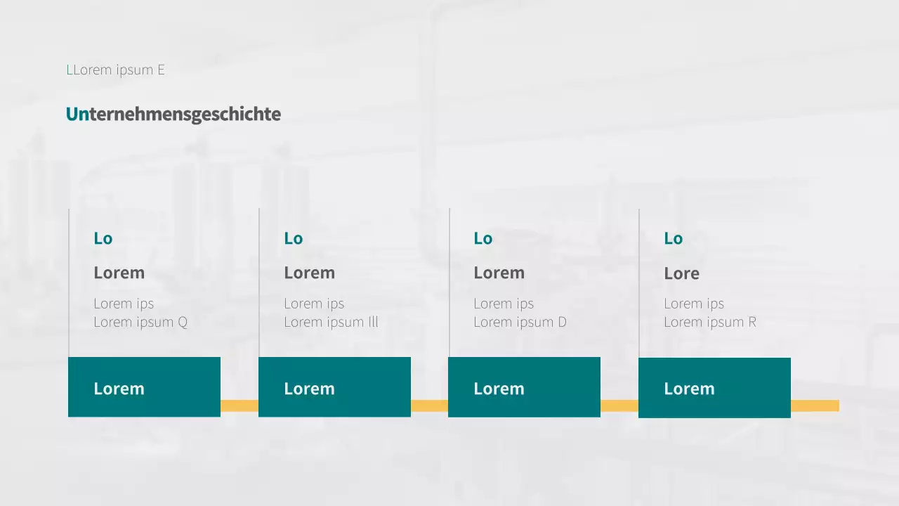 Zeitleiste Geschichte Design-Infografik mit grauen und türkisfarbenen Konzepten