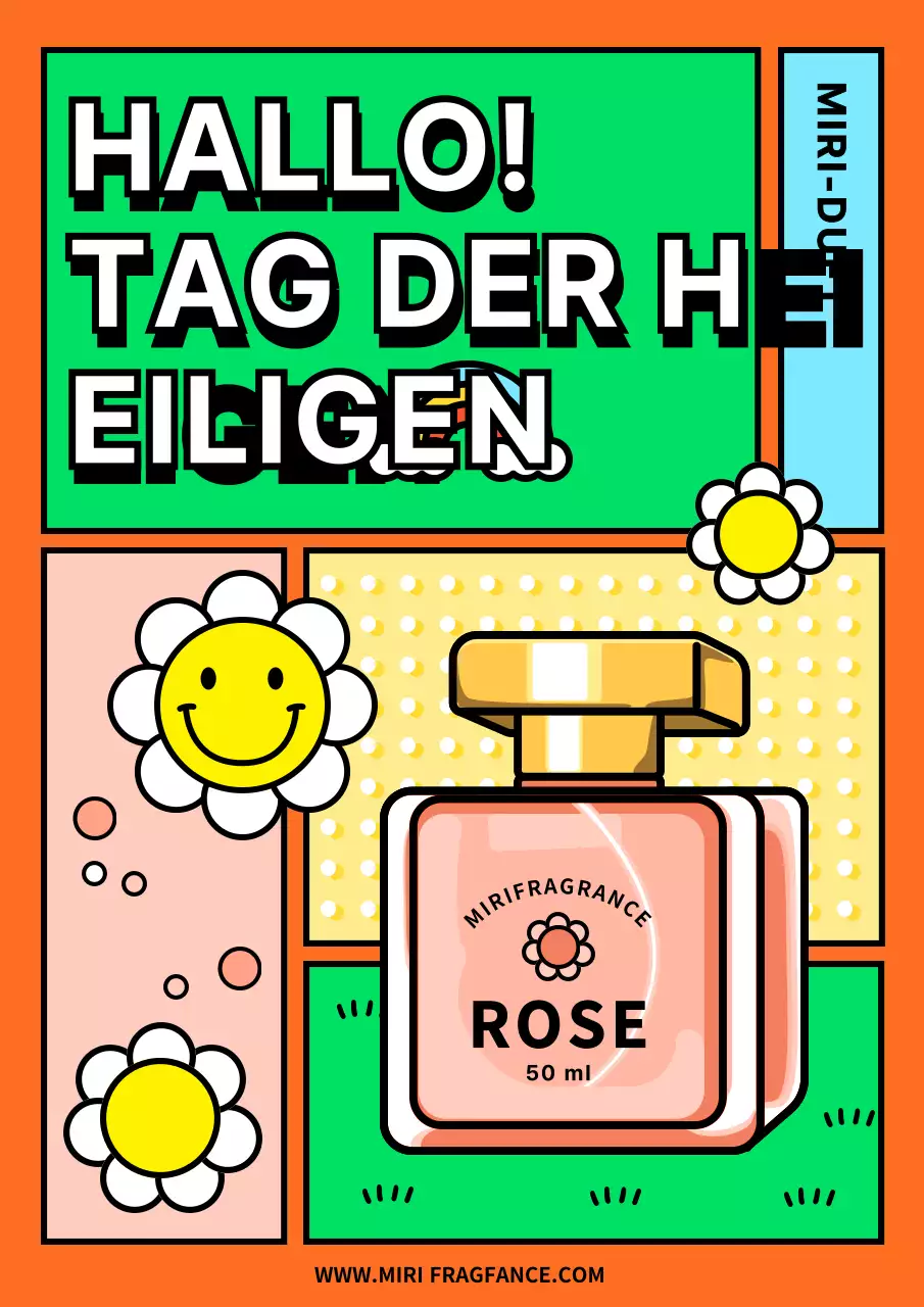 Orange-Limette-Grün Buntes Rosenparfüm zum Valentinstag